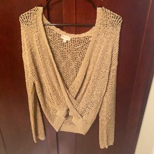 Tan v-neck sweater